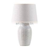 New Design of Rattan Pattern Ceramic Desk Lamp for Indoor Room thumbnail-5