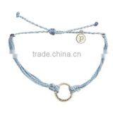 Fashion Gray String Cross Bracelet Connected Gold Ring for Girl thumbnail-3