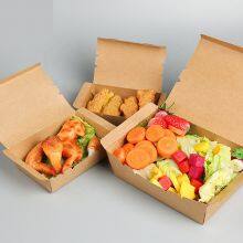 Salad Packing Takeaway Kraft Paper Custom Sushi Box To Go Boxes Restaurant Food Salad Box thumbnail-1