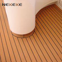 NEKEKE 25 Meter Roll 200mm Wide With Black Caulking Line Synthetic Teak Composite PVC Decking thumbnail-2