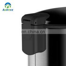 Оптовая кухонная внутренняя нержавеющая металлическая мусорка с тонкой крышкой и педалью, с мягким закрытием thumbnail-4