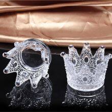 Durable Clear Glass Candlesticks Creative Cute Crystal Crown Ashtray Candle Holders For Christmas Party Home Decoration thumbnail-3