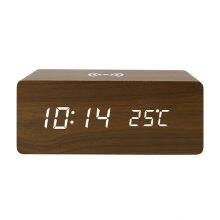 Desktop Aux Usb Connection Portable Wireless Blue Tooth BT 2 in 1 Alarm Clock Speaker thumbnail-3