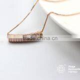 Simple Design New Model Hollow Rose Gold Plated Pipe Pendant Necklace Fashion Jewelry With Box Chain for Wholesale thumbnail-1