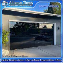 Australian Modern Aluminum Flush Glazed Tempered Glass Panels Sectional Automatic Electric Garage Doors thumbnail-2