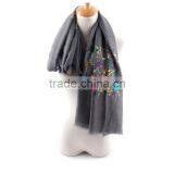Retro Vintage Long Style Paisley Embroidery Cotton Hijab Ladies' Scarf thumbnail-2