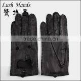 2016 Fashion Womens Sheep Skin Touch-screen Cosplay Out Sewing Leather Gloves With Holes thumbnail-1