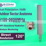 5.8Ghz Outdoor 16dBi Directional Sector Dual Polarization Panel MIMO Antenna for Wireless WIFI Transmission and Receiving