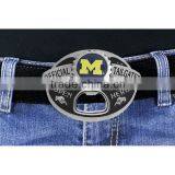 Lead & Nickel Free University Of Michigan Wolverines "Official Tailgater" Belt Buckle With Bottle Opener thumbnail-1
