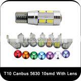 Wholesale led auto light red/green/yellow/pink/blue/ice blue 12V W5W 194 147 152 T10 led car light