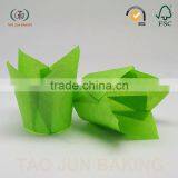 Paper Cake Tool Baking Cups Cupcake Liners Tulip Shaped Solid Color Dessert Packaging
