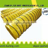 portable fire resistance PVC air duct in yellow color