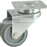 Low gravity TPR Caster, small twin-wheel casters, swivel with plate