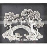 Silver Haze/Silver Painted Bridges Figure/Featured Home Silver Carved Paintings thumbnail-3