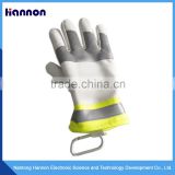 Warm white working safety mens leather reflective gloves