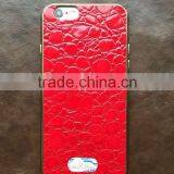 Electroplate TPU+Leather Back for Iphone 6 6s Case With Custom Logo and High Quality thumbnail-1