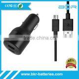 5V/2.1A Dual USB Car Charger with Linghting charge/sync cable black white color avariable