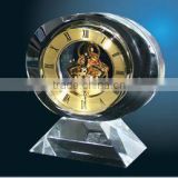 Clear Round Crystal Desk Clock/ Decoration Clock/Glass Clock