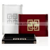 High quality best selling rectangle multi-color lacquer wood serving tray