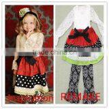 2015 Lastest Style IRL Pic Fashion Baby Girl Children Clothing Outfit Soft Lace Damask Christmas Girls Outfits thumbnail-1
