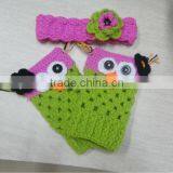 New Arrival !! Baby Boutique crochet headband and leg warmer in set,crochet owl hat,crochet leg warmer