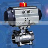 Pneumatic 3 Pieces Ball Valve,Thread Pneumatic Ball Valve thumbnail-1