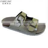 2016 New Style Women Cork Slipper Golden Luster With Hasps Fashion Cork Slipper