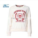 ERKE NEW womens colorful school style crew neck long sleeve pullover cotton sweatshirt hoodies 7 colors in stock