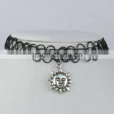 Tattoo Sun Moon Choker Necklace Grunge 90s 1990s Festival Summer thumbnail-2