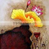Acrylic Lotus Flower Painting,wall Art Flower Acrylic Painting thumbnail-1