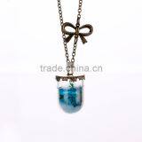 Blue Sea Ocean Glass Bottle Pendant Fashion Bottle Glass Pendant Mermaid Tears Shells Star Vial Necklace thumbnail-3