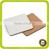 China Manufacturer 19x23cm Rectangular Sublimation Wooden Cork Placemat