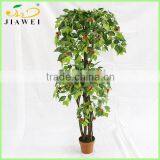 Indoor Big Artificial Decorative Cherry Trees With Fruits Wooden Trunk