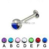 Labret With Hologram Ball Lip Body Piercing Jewelry Labret Ring thumbnail-1