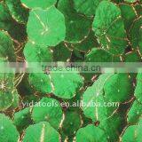 Green Leaves With Golden Edge Ceramic Tile thumbnail-1