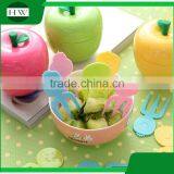 Plastic Tableware Kid Cartoon Apple Shaped Fruit Fork Set thumbnail-1