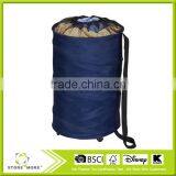 Household Essentials Rolling Pop-Up Laundry Hamper, Blue thumbnail-1