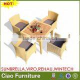 Outside Garden Table Set Teak Wood Top Table With Arm Chairs thumbnail-1