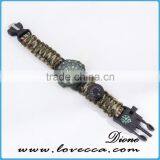 With Emergency Rescue Rope Men's Paracord Survival Watch Bracelet thumbnail-5