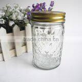 Diamond Glass Caviar Canning Jar With Lid thumbnail-1