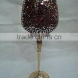 Brass Antique Glass Mosaic Candle Holder for Wedding thumbnail-1