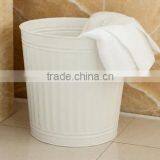 Galvanized Iron Compost Bin Trash Bin Laundry Bin Flower Planter With Handle and Lid thumbnail-3