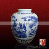 Blue and White Porcelain Design Handpainted Weight Empty Wine Bottle for Home Usage thumbnail-1