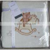 Coral Velour Embroidered Blanket thumbnail-1