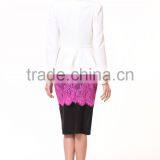 New Design Lady Solid Color Long Sleeve Peplum Blazer for Women thumbnail-3