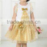 2016 Wholesale and Factory Price Golden Childhood Tutu Set With Golden Headband and Pleated the Flowers for Baby Gilrs thumbnail-5