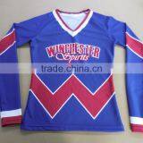 High Quality Cheerleading Uniforms Sublimation Cheerleading Long Sleeve Shirt thumbnail-2