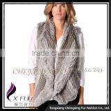 CX-G-B-185C Wholesale Women Plus Size Fur Vest Knitted Real Rabbit Fur Gilet thumbnail-4
