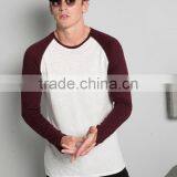 MGOO Customized T-shirt With Shoulder Sleeves Plain Long Sleeve Tshirt Soft Cotton Blank Tee Shirt For Men thumbnail-5
