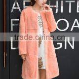 Natural Rabbit Fur Jacket With Belt Women Real Whole Skin Rex Rabbit Fur Overcoat thumbnail-2